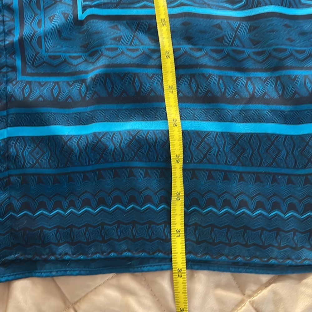 Dana Buchman Large moo moo blouse 10” sleeve slits blouse turquoise
